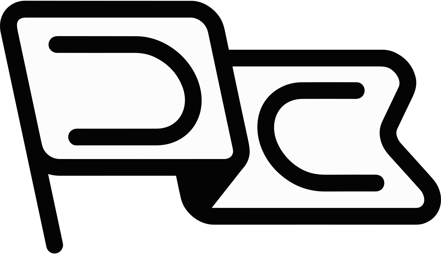 Logo drapeau fond blanc avec les lettres D et C stylisées